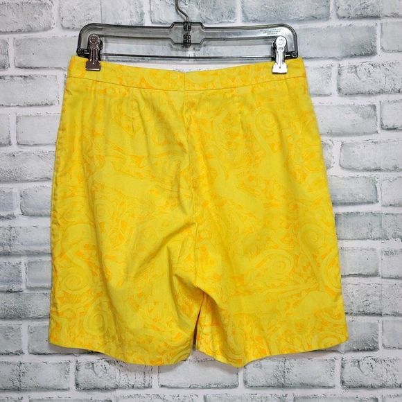 Vintage 60s Lilly Pulitzer Womens 28" Yellow Orange Neon Swirl Bermuda Shorts - Picture 3 of 9